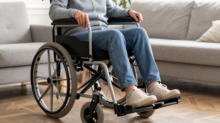 Senior%20using%20an%20indoor%20electric%20wheelchair%20with%20elevating%20leg%20rests%20in%20a%20small%20home%20setting
